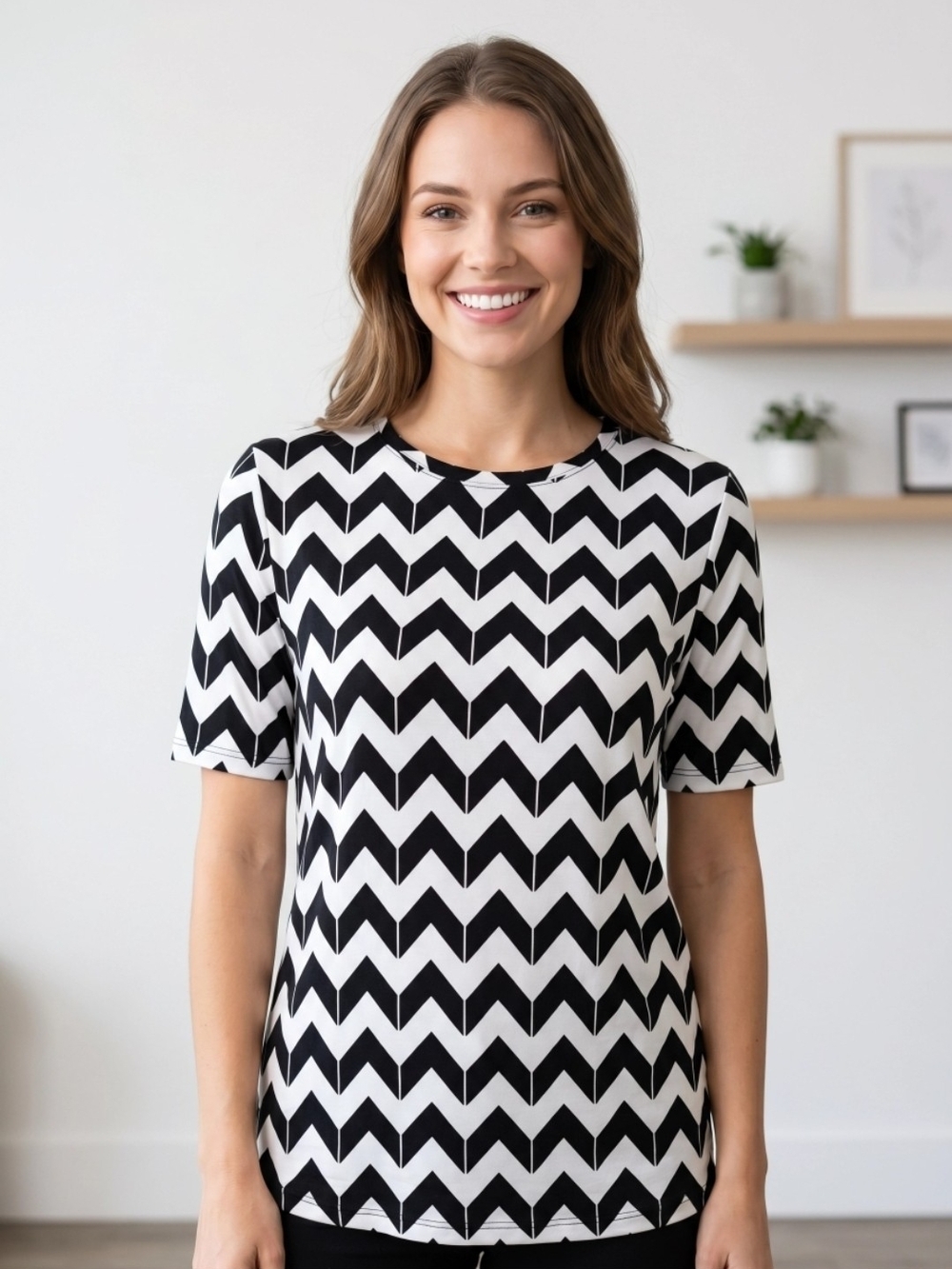 LULULEMON ZIG ZAG STRETCH ATHLEISURE TOP SZ 8